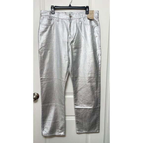 Madewell The '90s Straight Leg Jeans in Silver Foil Size 32 - Picture 7 of 15